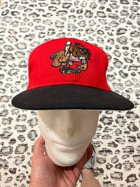 USA Vintage Portland Beavers Pro Line Pro Model MiLB Fitted Hat Red Black Twins